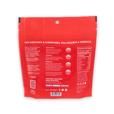 UPSY Wellness | LIFT Red Alert CBD Gummies Packaging (Back)